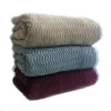 Fashion warm mesh fuzzy plush solid wrap thick super soft fleece wool chunky knit throw blanket