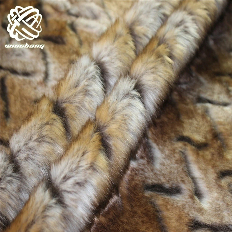 Faux Fur Fabric Wholesale Tip Dyed 80% Acrylic Fake Fox Leather Artificial Faux Plush Fur Fabric