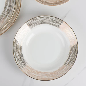Fine bone china gold wedding charger plate ceramic dinner set