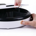 Five Meal Automatic Pet Feeder, Dispenses Cat and Dog Food, Battery Powered Digital Clock, LCD Screen Display