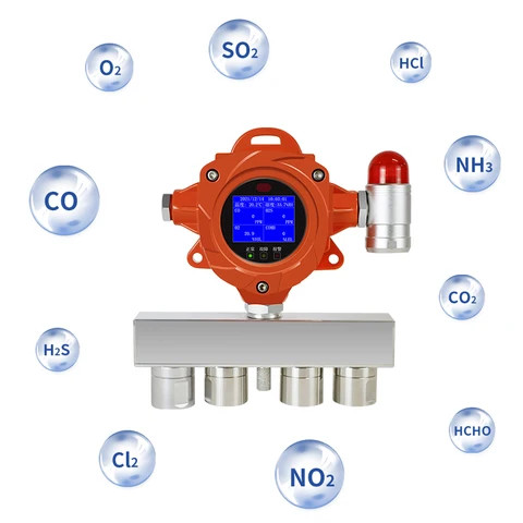 Fixed Composite Gas Detector Oxygen Carbon Monoxide Hydrogen Sulfide Detector Nitrogen Oxide Detector Monitor