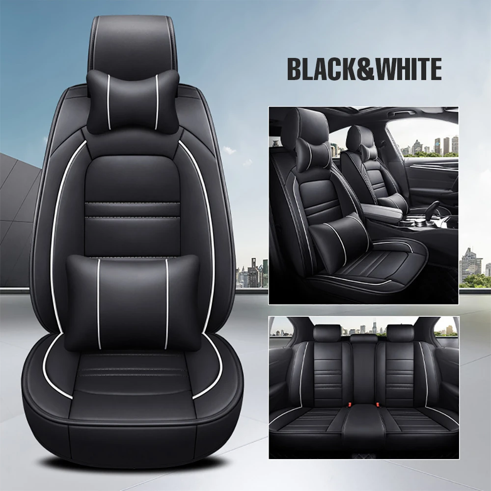 Fly5D Luxury Liner 5D Auto Car Seat Covers Cushion Full Set Universal 5-Seats Leather