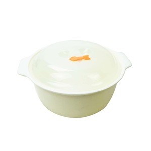Food Grade PP white straight pot plastic deep soup pots with cover for microwave use