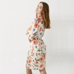 Free sample Bridesmaid Robes Floral Cotton Robes Bridal Party Gift Kimono Flower Bathrobe