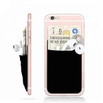 Free Samples custom silicone cell mobile phone credit wallet sticker card holder for back of phone