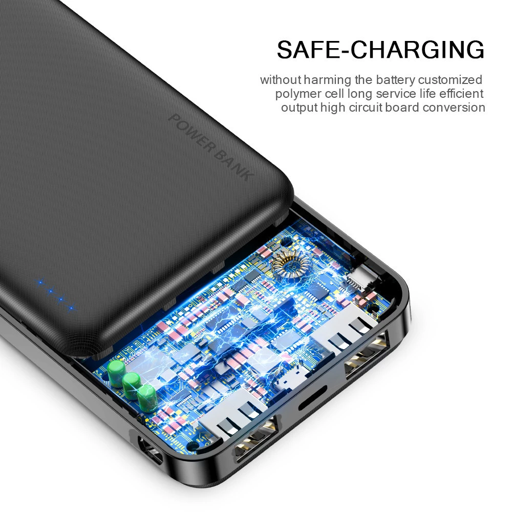 Free Shipping Portable Smart Phone Fast Charging 20000 Mah Power Bank Mobile Phone Charger Powerbank 20000Mah