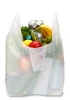 Full biodegradable corn starch material PLA+PBAT tote bag compostable handle processing shopping bag with EU EN13432 certificate