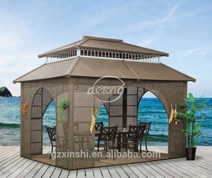Garden and resort Wicker outdoor pavilion set