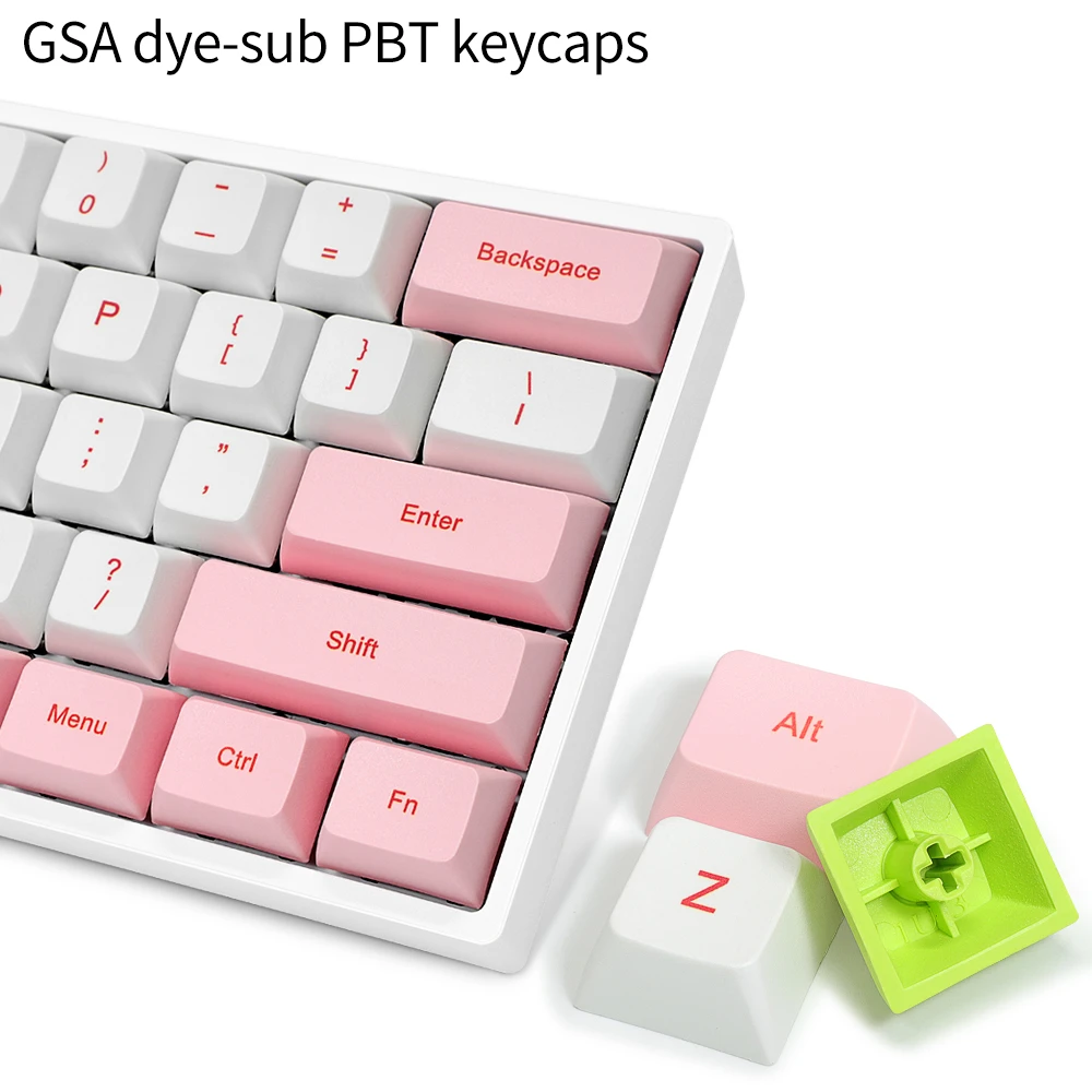 Gateron switch  hotswappable wired pbt dye-sub 61keys ergonomic colorful RGB gaming mechanical keyboard