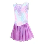 Girls Leotards Ballet Shining Dance Wear one-Piece Sleeveless Dance Leotards