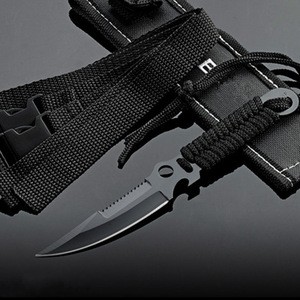 GJ-003 Stainless Steel Full Tang Diving Knife Outdoor Survival Fixed Blade Knives With Nylon Sheath