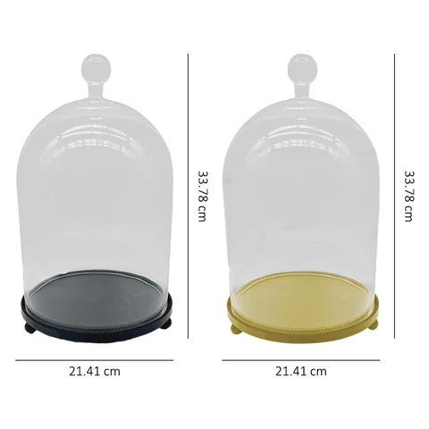 Buy Glass Dome Home Decor Dome Glass Cloche With Metal Base For Home ...