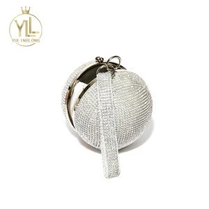 glitter crystal beaded ball clutch evening bag