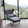 Grey Fabric Living Nordic Bedroom Lounge Balcony Leisure Single Sofa Chair