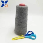grey Nm23/2plies  65% cashmere wool  15% nylon fiber  20% carbon inside fiber  Worsted spun yarn for soft touch screen--XT11495