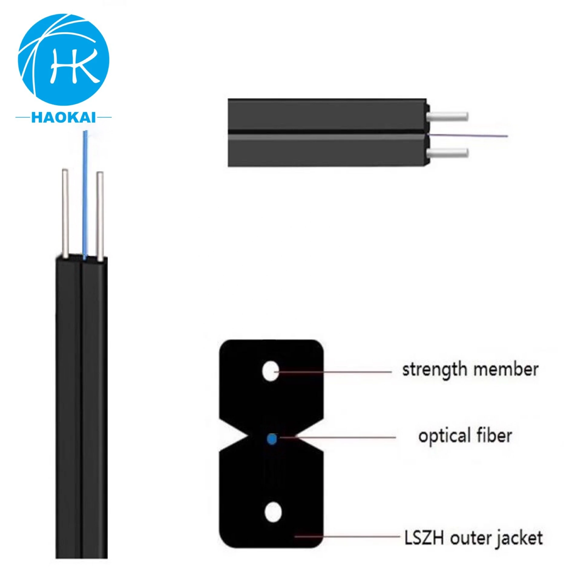 Guangdong Single Mode Ftth G657a Optical Indoor Drop Fiber Optic Cable Price List