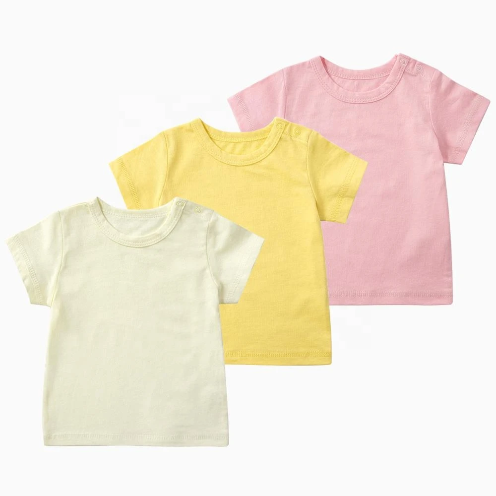 Guangzhou wholesale custom organic cotton solid color blank baby t-shirts