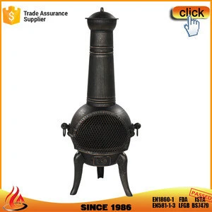 H 112cm Wooding burning Cast Iron Chimenea