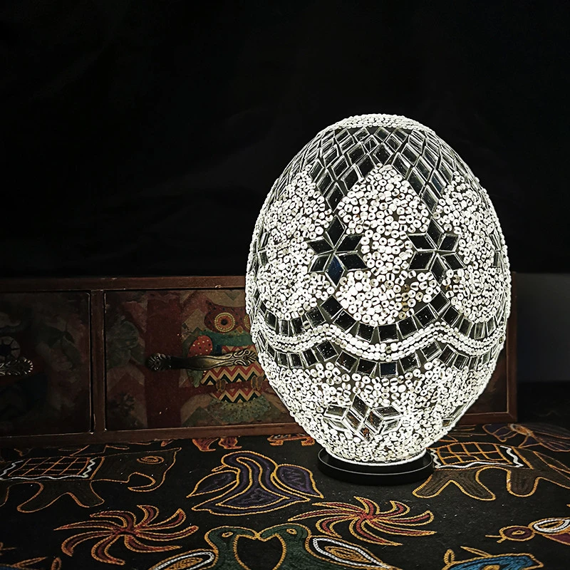 Handmade Mosaic Glass table Lamps egg shaped table lamp