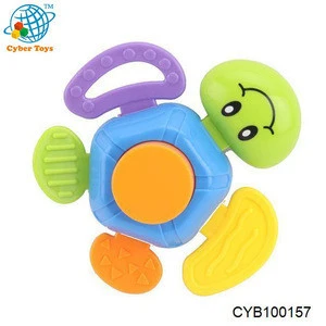 Happy cartoon toy plastic hanging bell baby rattle