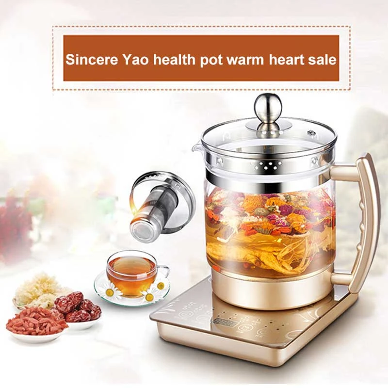 Health pot 2L fully automatic electric glass tea kettle rice cooker with ceramic inner kettles electric health kettles