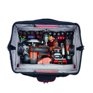 Heavy Duty 1680D Polyester Trolley Tool Bag Easy Carry Rolling Tool Bags with Wheels