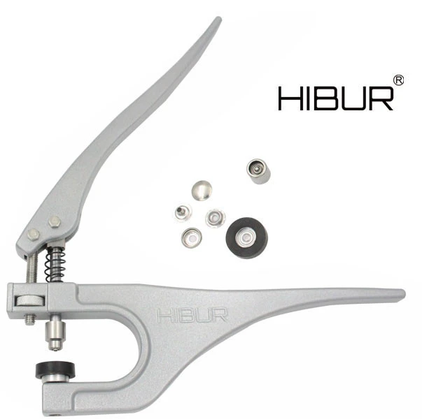 Hibur hand tool set 15mm snap fastener tool hand punch snap button plier with 30 sets snap button kit