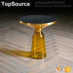 High End Home Finuture European Style Modern Glass Top Gold Round Coffee Table