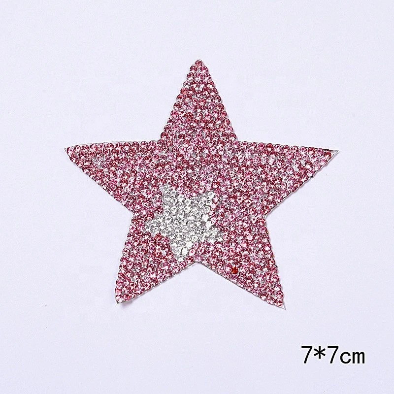 High Grade 3D Handmade Rhinestone Patches Sewing Accessories For Clothing, Lightning Star Heart Sequin Beaded Applique