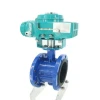 High pressure blowdown seal CF8 CF8M butterfly valve 20Mpa flange clamp High quality pneumatic electric actuator DC24V 220V