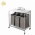 Import high quality 3 bags Service Hotel wheeled laundry cart, laundry cart with ironging board from China