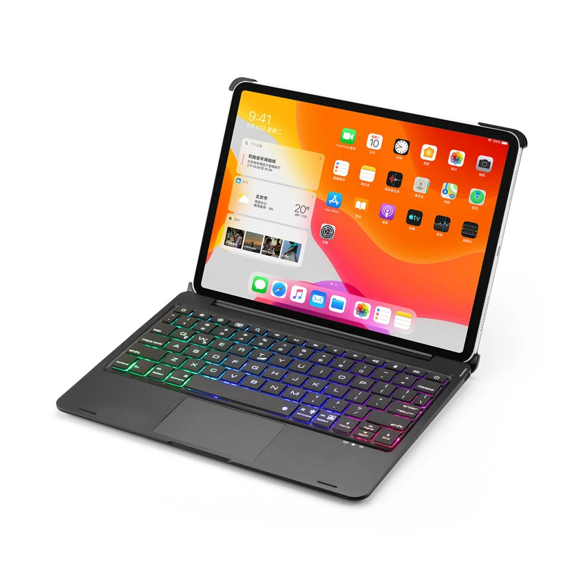 High Quality 7 Colors Backlight ABS Touchpad BT Wireless Keyboard Case for iPad Pro 11&quot; 2020 &amp;