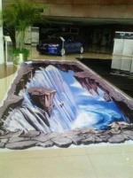 High quality and eco-friendly non-taxic vinyl 3d floor stickers with customized size,digital printing