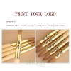 High Quality Custom Logo Wood Handle Gold Copper Parts Germany Nail Brush 100% Pure Kolinsky Hair Acrylic Nail Art Brush