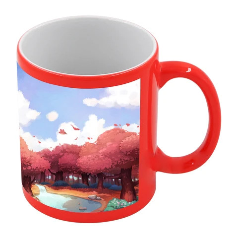 High quality Factory price Sublimation mugs Fluorescent Color Mug with White Patch for DIY Transfer