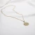 High Quality Gold Plated Chain Necklace Women Copper T-shaped Glass Charm Pendant Necklace with Rhinestone