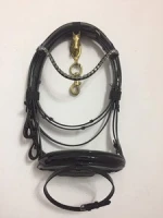 HIGH QUALITY LUXURY FASHIONABLE LEATHER HORSE BRIDLE GREY PADDED WITH PATIENT ON NOSE BAND AND ANATOMIC NOSE BAND AND CROWN