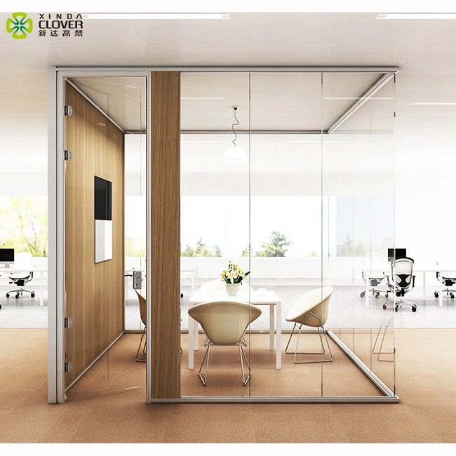 High quality office single glass privacy office customization interior glass partition aluminium frame glass partitions walls