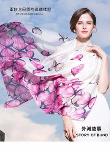 High Quality Silk Women Large Printed Long Scarf Shawl Grace--Best Price