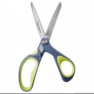High Quality THE 3-IN-1 EFFORTLESS SCISSORPlastic Soft Grip Handle Stainless Steel  7&quot; Curve Blade 3D Office Scissors