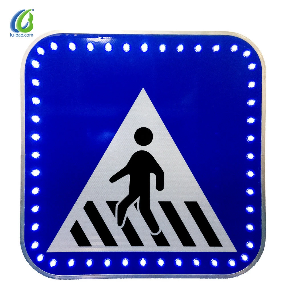 High utility function good quality solar warning aluminum sign road signal reflective signs active pedestrian crossing light