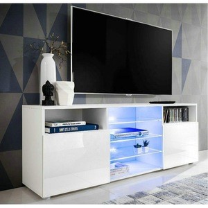Home Furniture Smart Modern TV Stand  with LED light in high glossy