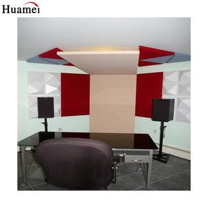 Home studio acoustic fabric wrapped wall panel