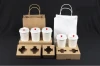 Hot Drink Takeout Box 4 Pack Paper Coffee Cup, Drink Bottle Paper Box Carrier