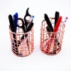 Hot Sale 2pcs/set Factory Directly Rose Gold custom metal mesh pencil pen holder