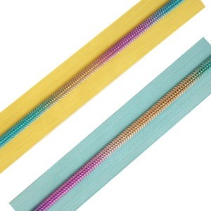hot-sale  #3  #5 #7 rainbow  long chain nylon  zipper  for fashion bags