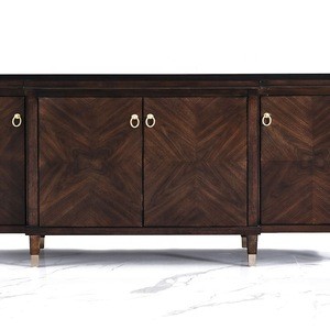 Hot sale AJJ American luxury sideboard cabinet sideboard solid wood solid Coffee color  wood sideboard PA08