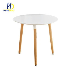 Hot Sale  Black MDF Top With Solid Wooden Beech Legs Dining Table In Dining Room Furniture
