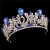 Import Hot Sale bridal hair accessories blue stone  pageant crown flower tiara from China