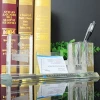 Hot sale crystal glass office stationery table set